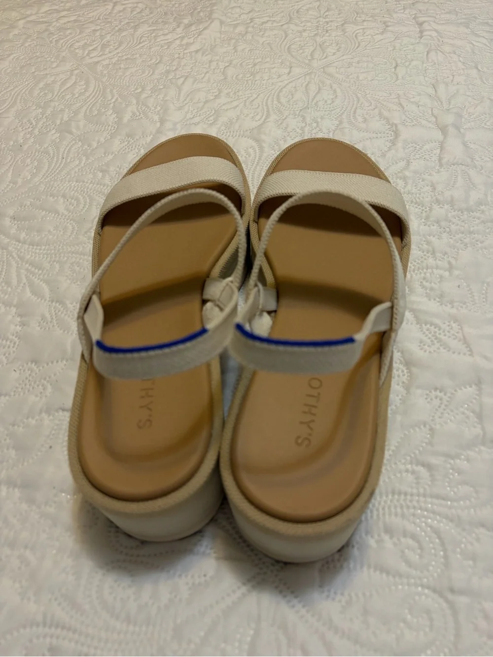 Rothy's The Lightweight Wedge Sandal In Salt